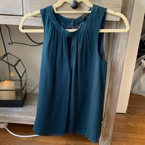 J. Crew emerald key hole sleeveless blouse